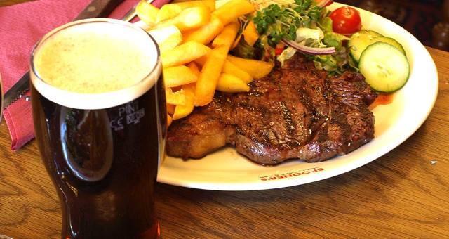 Steak and Chips with a Pint